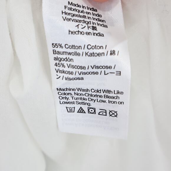 NWT Madewell Easy Long-Sleeve V-Neck Popover Shirt In Eyelet White Size XL - Picture 11 of 11